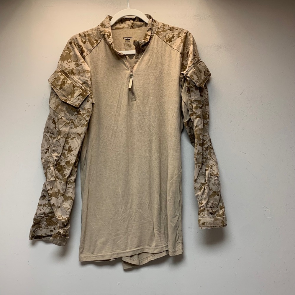 Patagonia Combat Shirt Mens Large Regular Tan Camo Level 9 NTS Military 15525